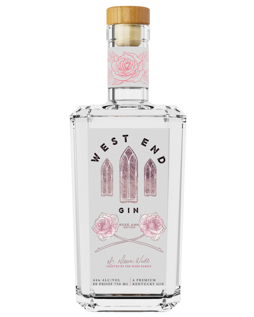West End Gin Rose Ann edition bottle with rose design